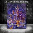 thumbnail image 2 of Pintura de diamantes con luz LED, mosaico, decoración navideña, paisaje, bordado de diamantes, invierno, 12 x 16 pulgadas, 2 of 5