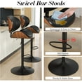 thumbnail image 4 of YEXJ Bar Stools Set of 2, Swivel Adjustable Height Barstools, PU Leather Upholstered Bar Chairs with Footrest, Bentwood Bar Stool for Kitchen, Bar, Dining Room-2-Black, 4 of 8