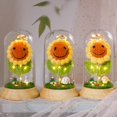 thumbnail image 4 of Lámpara de mesa LED con forma de cúpula de girasol Levvohd, 12 x 19 cm, hecha a mano, 4 of 6