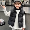 thumbnail image 2 of AINIYS Thickened Hooded Sleeveless Jacket for Girls Comfortable Soft Material Stylish Fashionable Daily Wear Great for School Sports Cycling Outdoor Activities Black 4 Years, 2 of 7