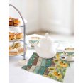 thumbnail image 4 of Sunflower Kitchen Dish Towels for Drying Dishes Set of 2, Summer Eucalyptus Botanical Floral Teal Brown Wood Waffle Weave Microfiber Hand Tea Bathroom Towels Quick Dry & Absorbent Towel 12x12, 4 of 7