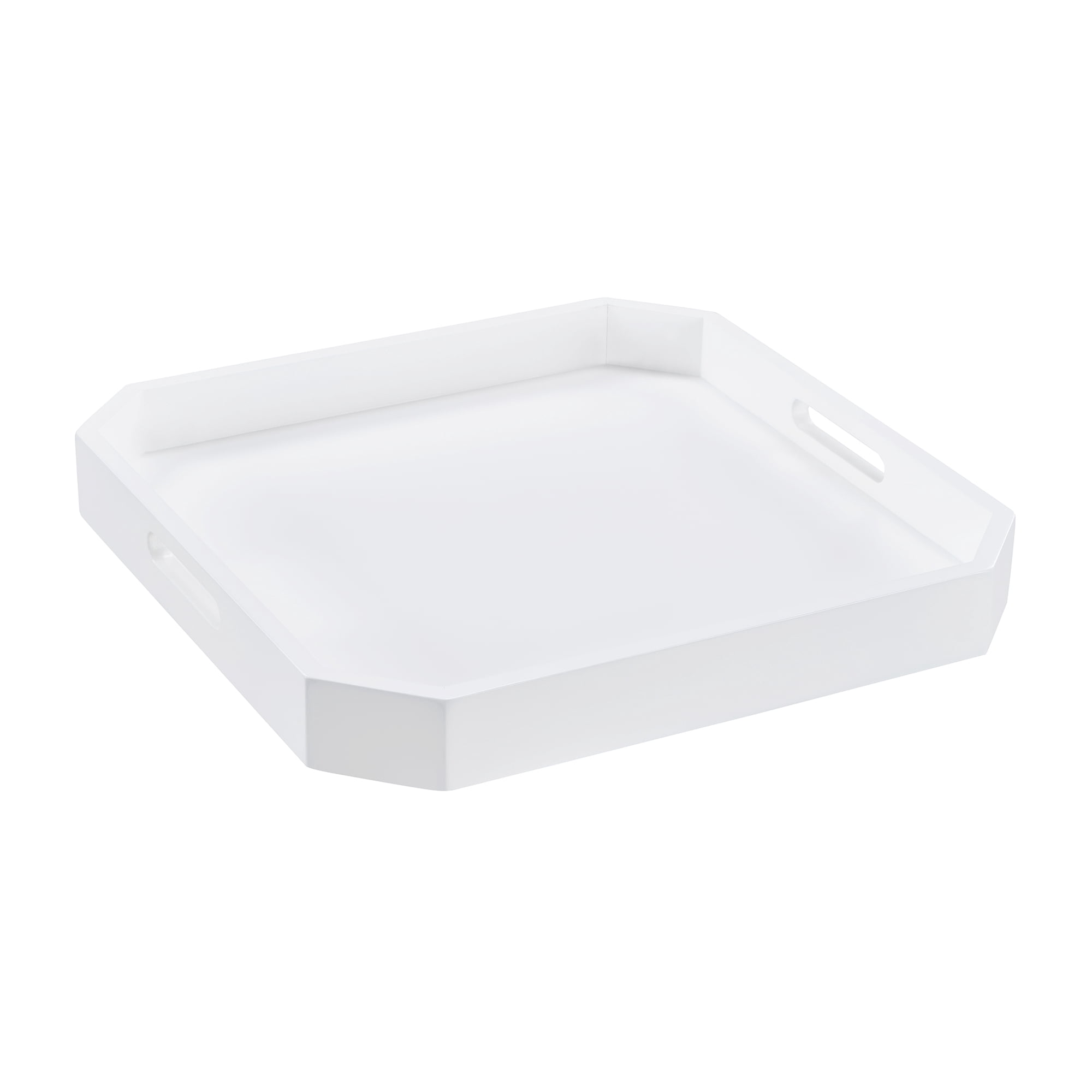 Convenience Concepts Palm Beach Geometric Decorative Serving Tray, White