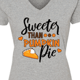 thumbnail image 4 of Inktastic Thanksgiving Sweeter Than Pumpkin Pie Women's V-Neck T-Shirt, 4 of 5
