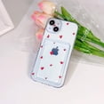 thumbnail image 2 of Compatible for iPhone 14 Case Clear with Card Holder, Cute Heart Pattern Love Design for Women Girl, Protective Soft TPU Shock-Absorbing Wallet Case for iPhone 14-Red Heart, 2 of 13