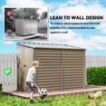 thumbnail image 6 of Homiyad 4.6' x 9' Outdoor Storage Shed, Lean to Garden Shed with Foundation Kit, Lockable Doors and Gloves for Patio, Lawn, Brown| Aosom.com, 6 of 8