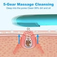 thumbnail image 4 of Facial Cleansing Brush, Waterproof Face Massager, Electric Silicone Facial Scrubber, Portable Face Cleansing Brush, Face Wash Brush with 5 Massage Speeds, Mini Face Brush Blue, Gifts for Women/Men, 4 of 8