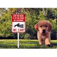 thumbnail image 2 of 4.6 x 6 inch Can You Make It to The Fence In 3 Seconds We Can Sign, Beware of Dog Yard Sign with Stake, Set of 1, 2 of 5
