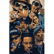 Eminem&Jay&Z&Ice Cube Biggie Smalls Snoop Dogg Easy E Posters & Prints Bedroom Decor Silk Wall Art Gift Home Decor Unframe Poster 12x18inch 30x46cm