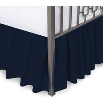 100% Egyptian Cotton 800 Thread Count Hotel Quality Dust Ruffle Bed Skirt, 21" Inch Drop Length Ruffle Bed Skirt, Full Size (54" x 75") Inch, Navy Blue Solid