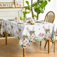 thumbnail image 4 of Easter Tablecloth 60×60 Inch, Spring Flower Bunny Washable Table Cover for Party Picnic Dinner Decor, 4 of 6
