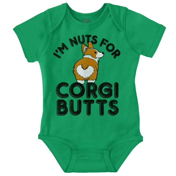 Nuts for Corgis Cute Dog Pets Lover Romper Boys or Girls Infant Baby Brisco Brands 12M