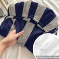 thumbnail image 4 of Twin Sze Fitted Sheet Set - Navy Blue Striped 2 Piece Bedding Sets 16" Deep Pocket Fitted Sheet with 1 Pillowcase, Farmhouse Country Minimalist Stripes Brushed Microfiber Hotel Luxury Bed Sheets, 4 of 9