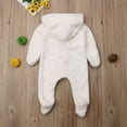 thumbnail image 2 of Kiapeise Newborn Baby Girl Boy Fuzzy Clothes Hooded Romper Bodysuit Jumpsuit Outfit 0-24M, 2 of 6