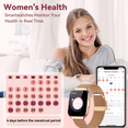 thumbnail image 6 of Tikland Smart Watch for Women 1.96'' Fitness Tracker Gold Smart Watches for Women Digital Watches 120 Sports Mode Make/Answer Call Waterproof Running Smartwatch Fits for Android iPhone 2 Straps, 6 of 7