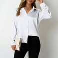 thumbnail image 2 of Admvng Womens Tops Casual Comfortable Long Sleeved Button Blouse S-2XL, 2 of 6