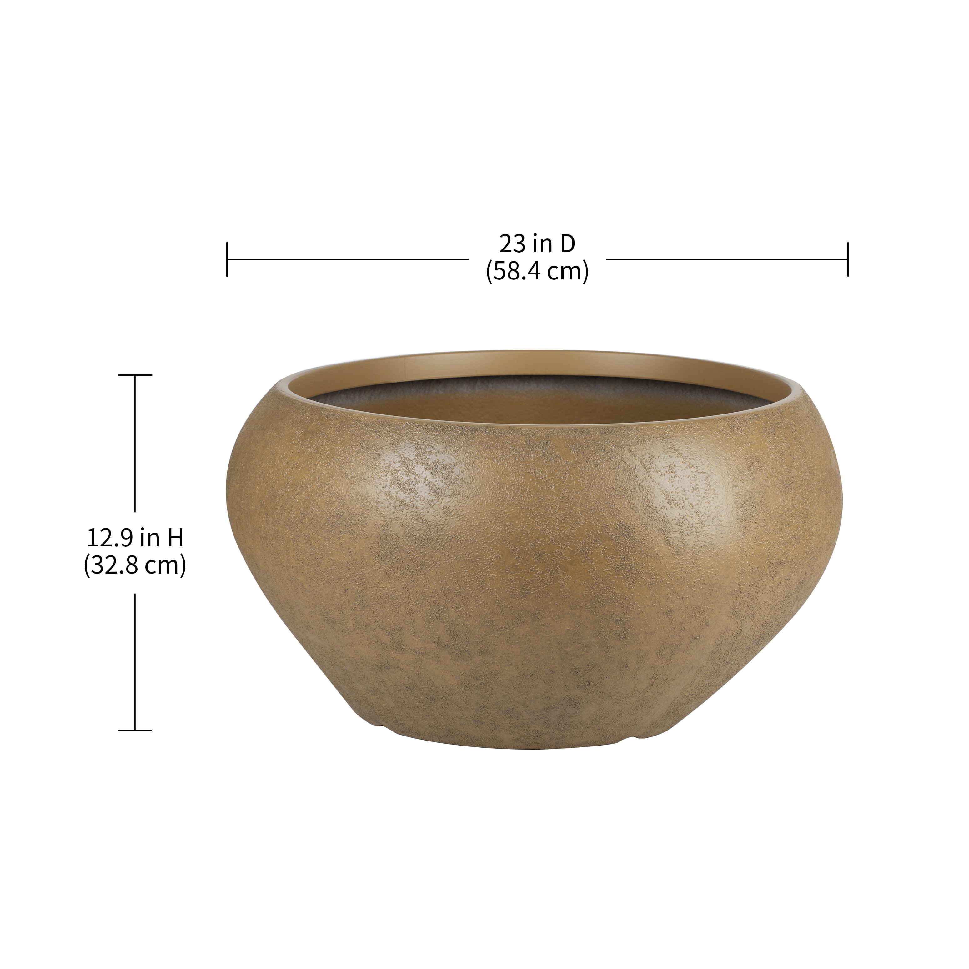 Better Homes & Gardens 23 inch Organic Planter Terracotta Plant Pot with Natural Rustic Design Large Size for Outdoor Use