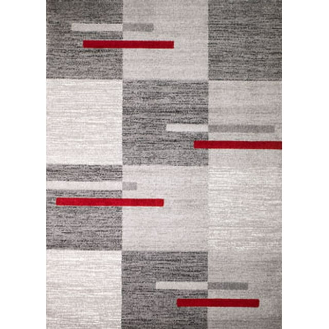 Rio Collection Gray Geometric Boxed Retro Design Premium Area Rug by