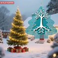 thumbnail image 4 of Stylish Metal Hanging Christmas Tree Wind Spinner - Intricate Branch & Root Design Teal Background Perfect for Garden Decor, 4 of 7