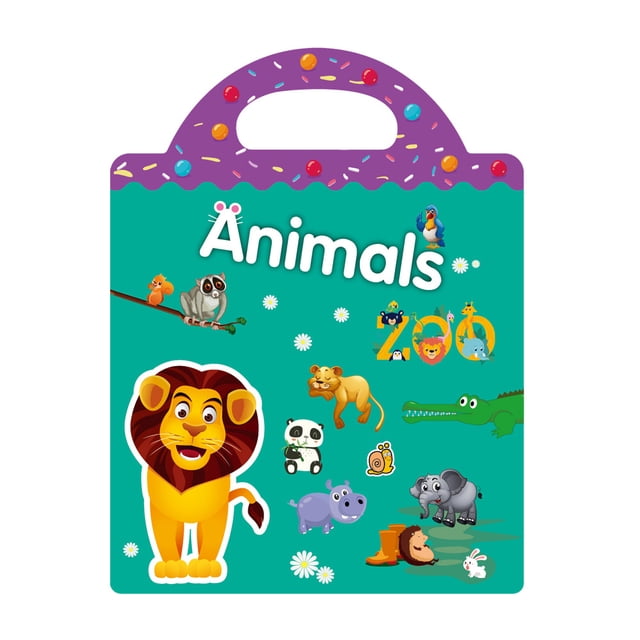 Reusable Sticker Book Cartoon DIY Puzzle Educational Cognition Learning Toys Cute Animal Stickers for Children Age 2-4 Gift Animals