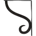 thumbnail image 4 of Ekena Millwork 1 1/2"W x 10"D x 12"H Ashford Single, Wrought Iron Bracket, (Single center brace), Antiqued Pewter, 4 of 8