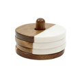thumbnail image 2 of Tablecraft Elements Collection Coasters, 4 x 4 x 2.6875, Marble & Acacia, 2 of 6