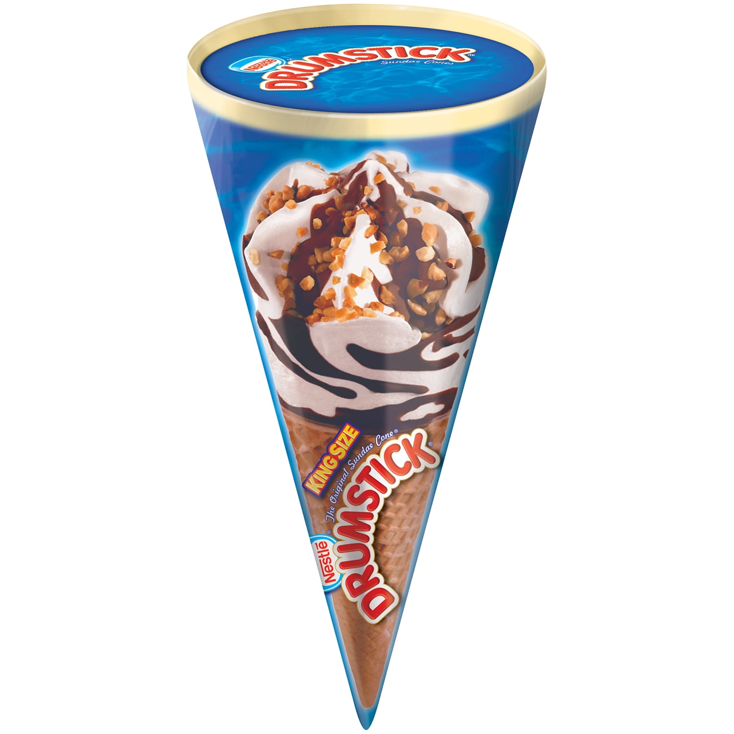 DRUMSTICK King Size Vanilla with Chocolatey Swirls Ice Cream Cone 7.5