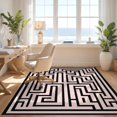 thumbnail image 3 of Design&I 8'x10' Washable Area Rug Snag-Free Pink Maze Inspired Geometric Interlocking Grid Motif Abstract for Dining Room, Large Office, Lounge, 3 of 7