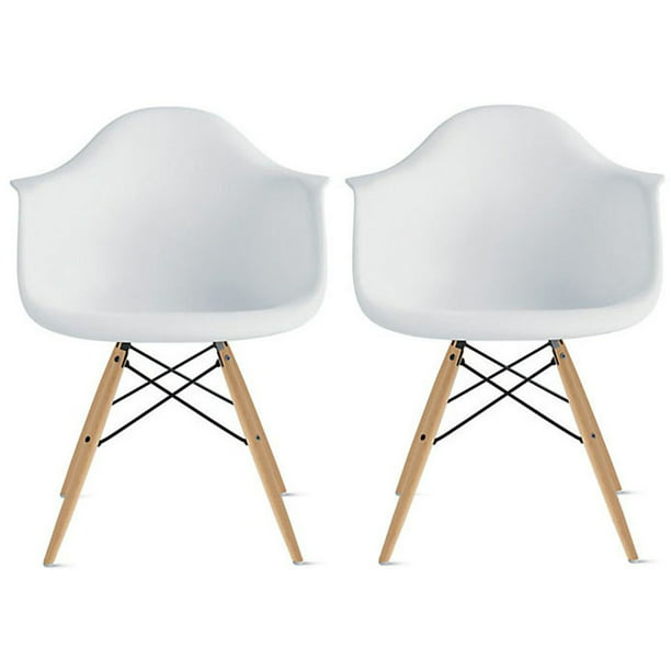 2xhome Set Of 2 White Desk Chairs Mid, Modern Desk Chairs No Wheels