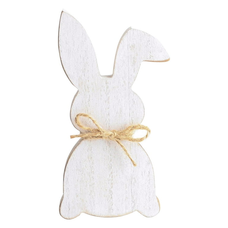Easter Wooden Bunny Cutouts Unfinished Wood Rabbit Cutouts Wooden Rabbit Shape Craft Tags Easter Wood Bunny Slice Ornament for Easter Spring Home