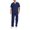 Blue, variant on Sewkxo Men Scrubs Set - Stretch V-Neck Scrub Top & Jogger Pant with Pockets Yoga Waistband Anti-Wrinkle Scrubs for Men,Gray S