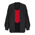 thumbnail image 3 of Lovskoo Cardigan Sweaters for Women Casual Love Pattern Long Sleeve Solid Patchwork Coat Cardigan Blouse Black, 3 of 7