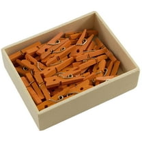 JAM Paper Wood Clothespins, Orange, Small 7/8 inch Clips, 50/Pack