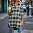 thumbnail image 6 of Jacket for Women Baeitkot Relaxed Fit Plaid Shacket Button Down Lapel Tops Lightweight Casual Outwear with Pockets, 6 of 7