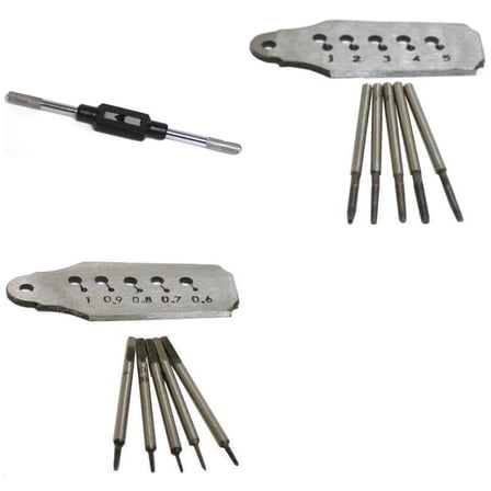 Mini Die Set Screw Plate & Taps Jewelers Wrench 1/4" Capacity Hand LatheTool Kit