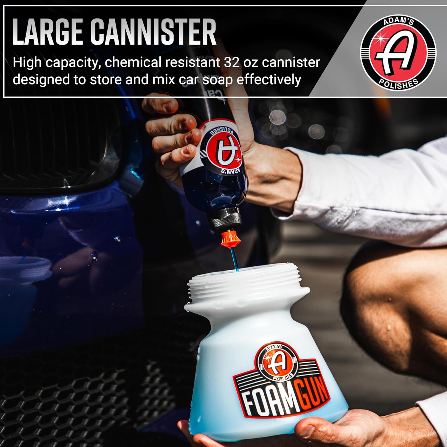 Adam's Polishes Standard Foam Gun Car Wash Foam Sprayer - Connects to Garden Hose for Car Washing, No Pressure Washer Required, Use Snow Foam Blaster with Car Soap, Shampoo or Detergent