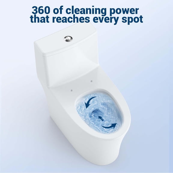 Kojooin One-Piece Ceramic Toilet with PP Cover, Siphon Flush, Easy Clean, Modern Bathroom Solution