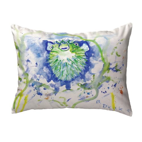 Betsy Drake Interiors Spiney Puffer Indoor Outdoor Lumbar Pillow Walmart Com Walmart Com