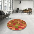 thumbnail image 4 of Ahgly Company Machine Washable Indoor Round Transitional Caramel Brown Area Rugs, 6' Round, 4 of 7