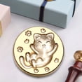 thumbnail image 4 of Ygjytge Cabeza Sello Forma Redonda Cabeza Cobre en Relieve 3D para Tarjeta Boda (gato), 4 of 9