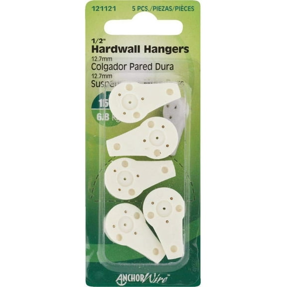 Hillman AnchorWire Plastic Coated Nylon Picture Hook 15 lb. Hardwall 5 pk