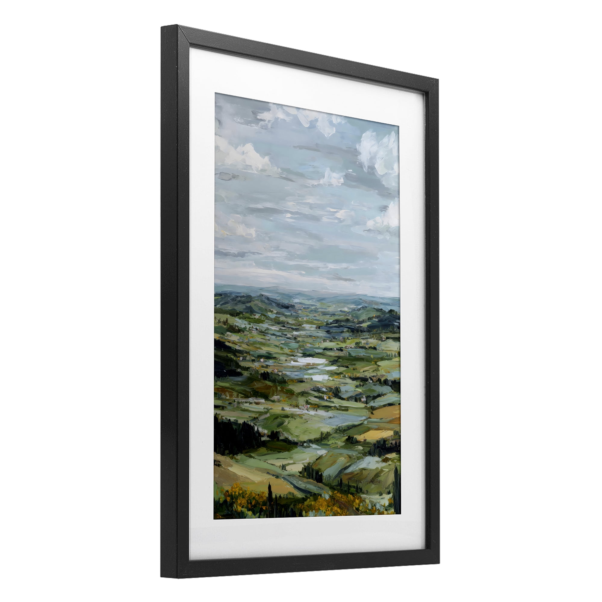 Stupell Industries Valley Living with Verdant Hills Black Framed Print Under Glass, design by Petal Prints Design
