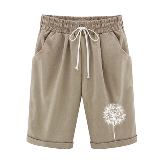 Top and Shorts Sets for Women, Womens Elastic Waist Blowball Printing Drawstring Shorts