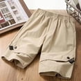 thumbnail image 4 of Gubotare Youth Golf Shorts Boys 4-Way Stretch Pull-on Shorts Moisture Wicking Side Hand Pockets Outdoor Size 11-12 (Khaki,11-12 Years), 4 of 6