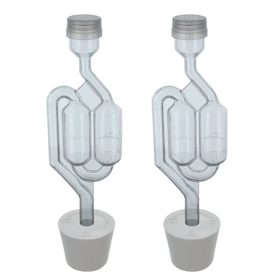 Twin Bubble Airlock with 6.5 Rubber Stopper (Set of 2)