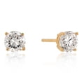thumbnail image 1 of Precious Stars 18k Yellow Goldplated Silver 6mm Round-Cut Cubic Zirconia Earring, 1 of 1