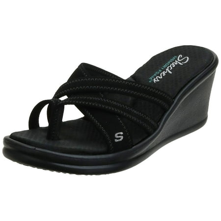 Skechers Cali Women s Rumblers Young At Heart Wedge Sandal Black 8 M US Walmart