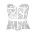 thumbnail image 2 of CFLVAEK Women's Lace Bustier Corset Strapless Overbust Bodice Renaissance Solid Color Waist Trainer Boned Ladies Steampunk Bustier Tops, 2 of 9