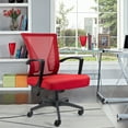thumbnail image 2 of Lacoo Mid-Back Office Desk Chair Ergonomic Mesh Task Chair with Lumbar Support, Red, 2 of 8