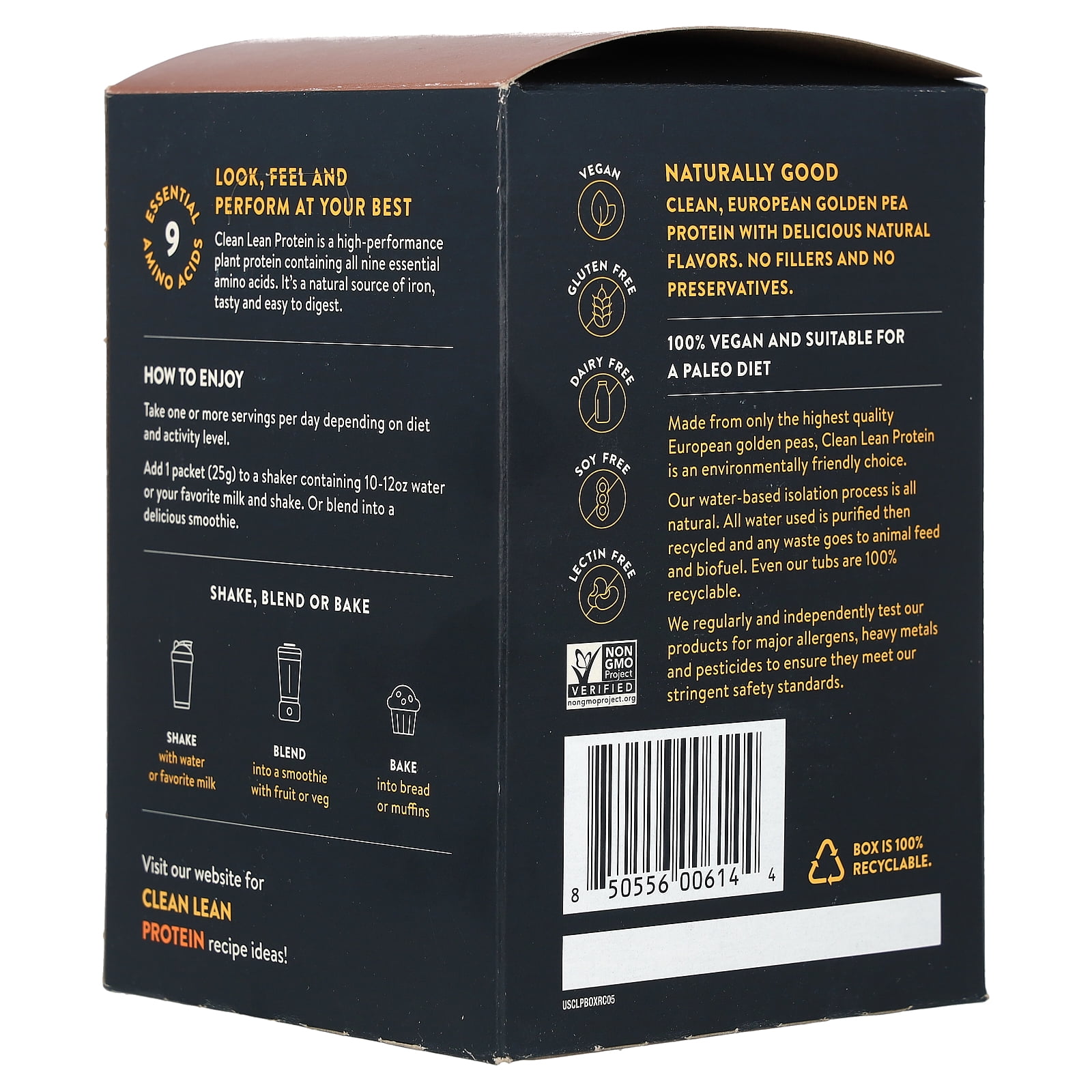 Nuzest Clean Lean Protein, Rich Chocolate, 10 Packets, 0.9 oz (25 g) Each