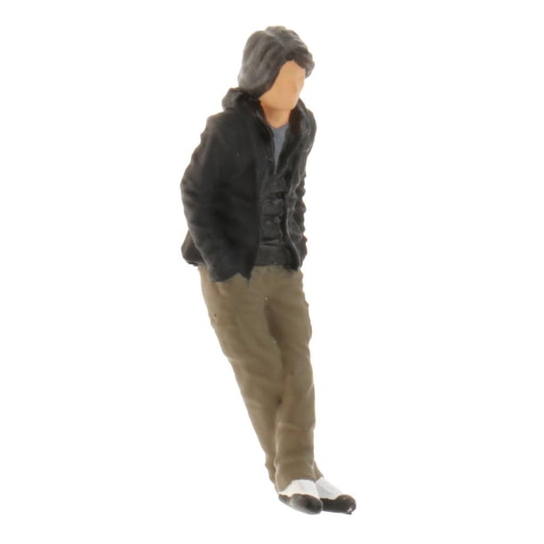 Figura de Gente Pequeña Pintada a Mano 1:64 Perfecl Modelo de Hombre de Carreras Color Negro